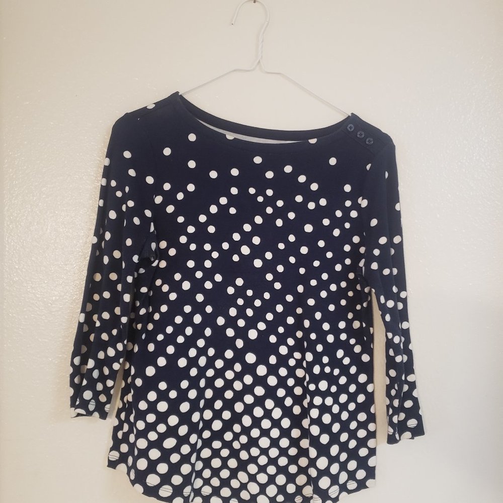 Polka dot navy blue blouse